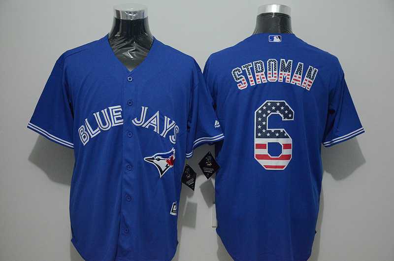 Toronto Blue Jays #6 Marcus Stroman Blue USA Flag Fashion Stitched MLB Jersey,We sell and wholesale Toronto Blue Jays #6 Marcus Stroman Blue USA Flag Fashion Stitched MLB Jersey on line form chian!